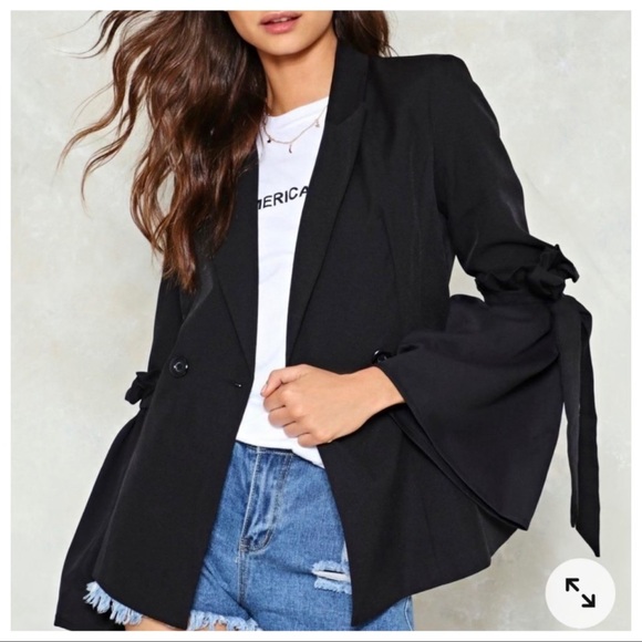 New Nasty Gal collection black jacket/coat size 4 - Picture 2 of 13